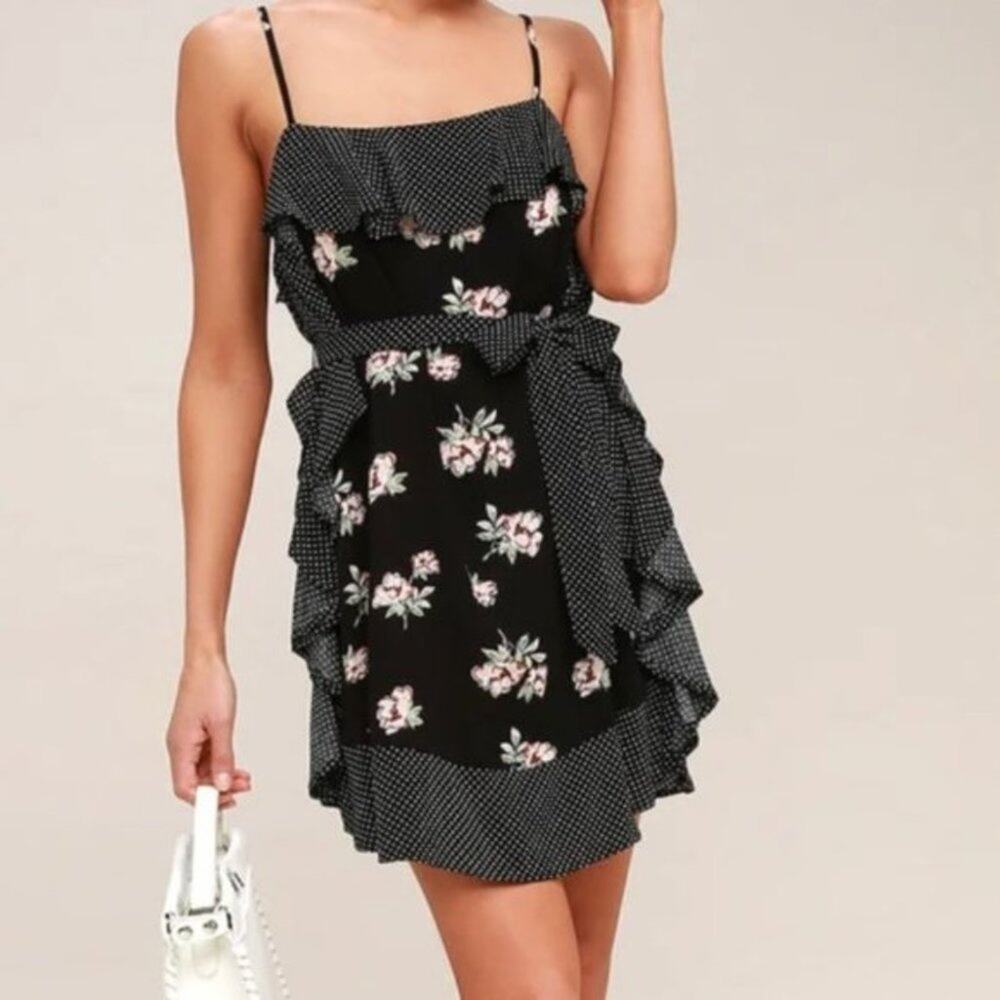 Lulu's Ruffled Around The Edges Floral Mini Dress / Tunic Top S - Picture 1 of 11